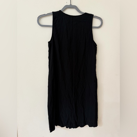 🖤 Madewell Heather Button-Front Dress | XS | Black Sleeveless V-Neck - Picture 7 of 9
